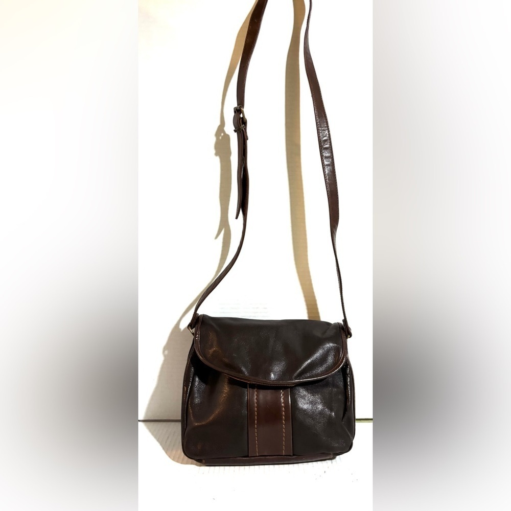 Enny vintage Chic Brown Leather Crossbody Bag
